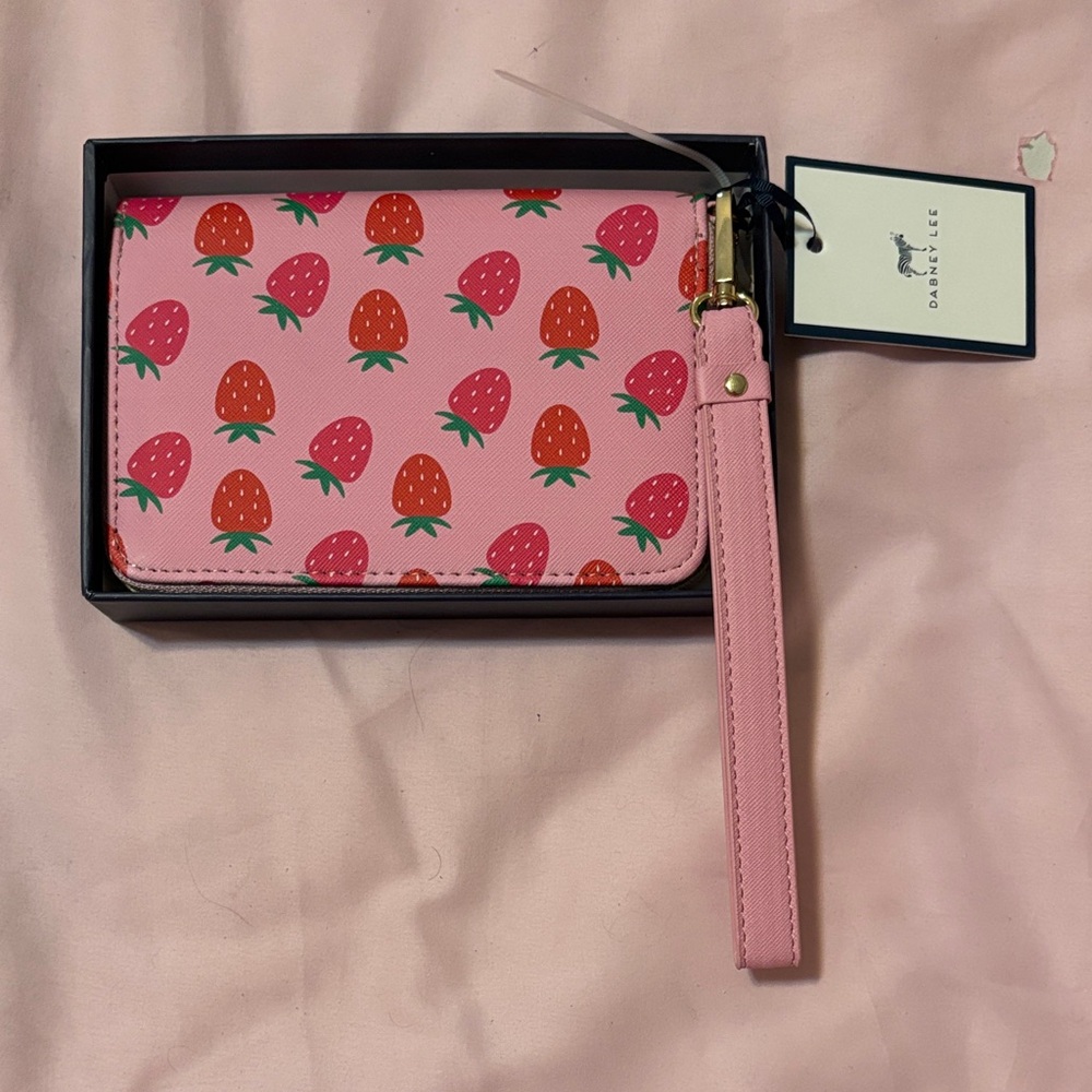 Dabney Lee Strawberry Pattern Clutch Wallet with Wristlet NWT & NIB